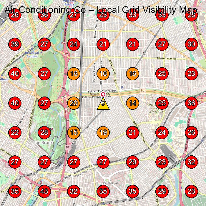 Air Conditioning Co GeoGrid visibility map for Air Conditioning Contractor in None